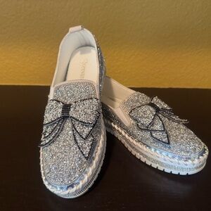 Giuseppe Zanotti Silver Embellished Loafers